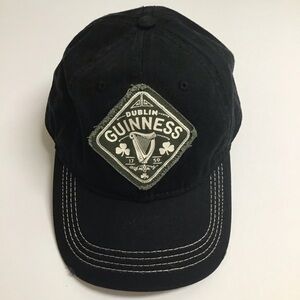 Dublin Guinness 1759 Hat Olive Green Patch On Black Strapback Cap 100% Cotton